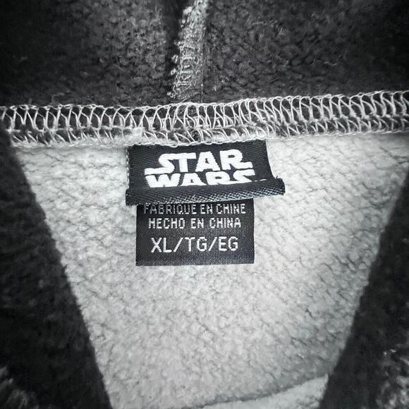 ✨Star Wars Kids Hoodie XL X-Wing Fighter Graphic Gray Black Pullover Sweatshirt - Picture 4 of 6